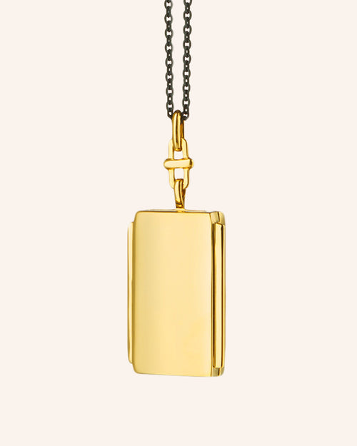 Deco Rectangular Locket with Bridle Bail