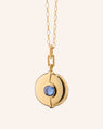 Round Blue Sapphire Gold Locket Necklace