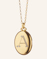 Custom Diamond Initial Locket in 18K Yellow Gold