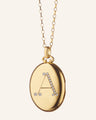 Custom Diamond Initial Locket in 18K Yellow Gold