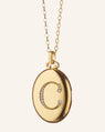 Custom Diamond Initial Locket in 18K Yellow Gold