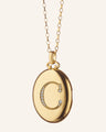 Custom Diamond Initial Locket in 18K Yellow Gold