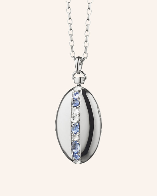 Stripe Locket with Rose-Cut Sapphires