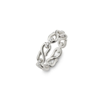 Pave Sapphire Infinity Stackable Ring