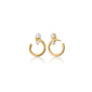 18K Yellow Gold Small Galaxy Wrap Hoop Earring with Pearl & White Diamond