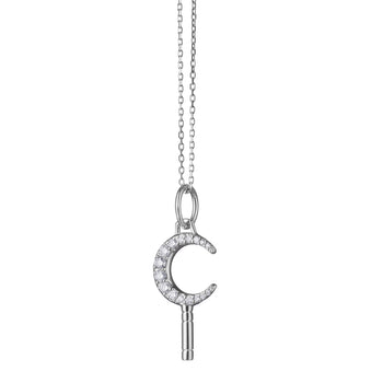 Mini "Dream" Moon Key Necklace with Sapphires