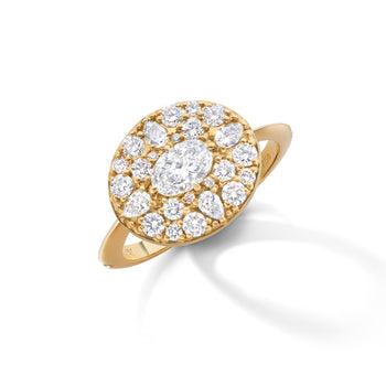 Points North Diamond Ring with Oval, Round and Pear Shaped Diamonds