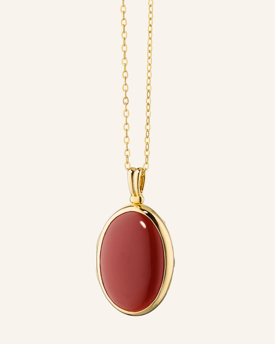 Amelia Oval Cabochon Locket Necklace