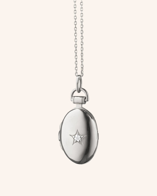 Petite Oval Sapphire Star Locket