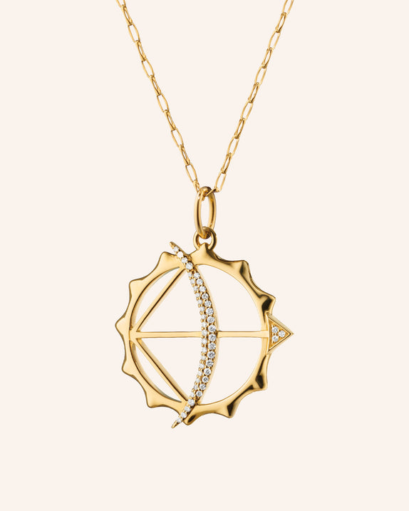 18K Gold Apollo Charm Necklace with Diamond | Monica Rich Kosann