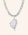 Large Mother of Pearl Gemstone Heart Audrey Necklace
