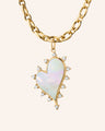 Large "Love" Audrey 18K Gold Necklace with Mother of Pearl and Diamonds