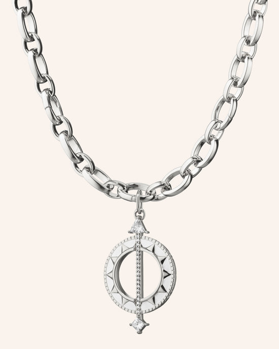 "Time is Precious" Audrey Sterling Silver Necklace