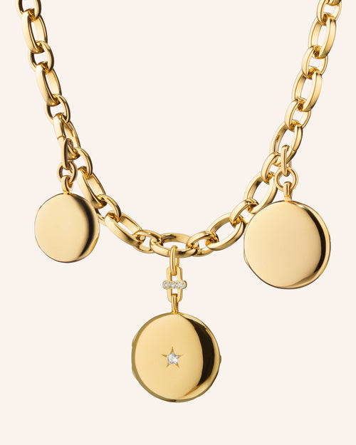 3 Story 18K Gold Necklace