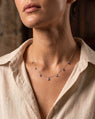 Points of Light Necklace with Blue Sapphires in Sterling Silver