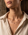 Points of Light Necklace with Blue Sapphires in 18K Yellow Gold
