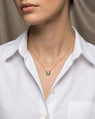 Reclaimed 18K Yellow Gold and Emerald Horseshoe Necklace
