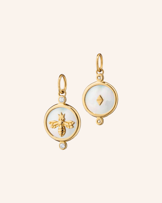 Queen Bee Medallion with Mother of Pearl and Diamonds