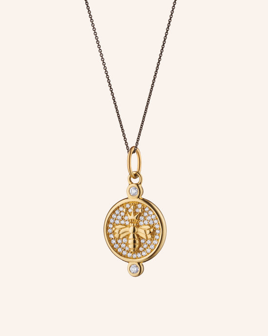 "Queen Bee" 18K Gold Necklace with Pavé Diamonds