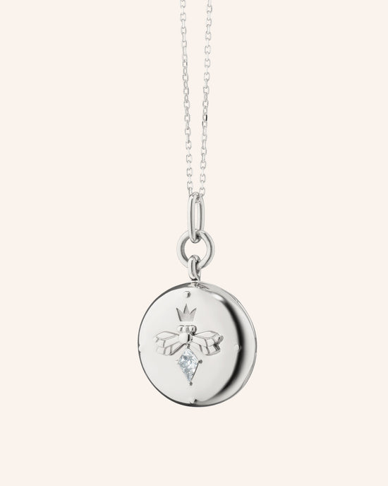 Queen Bee Sterling Silver Locket Necklace