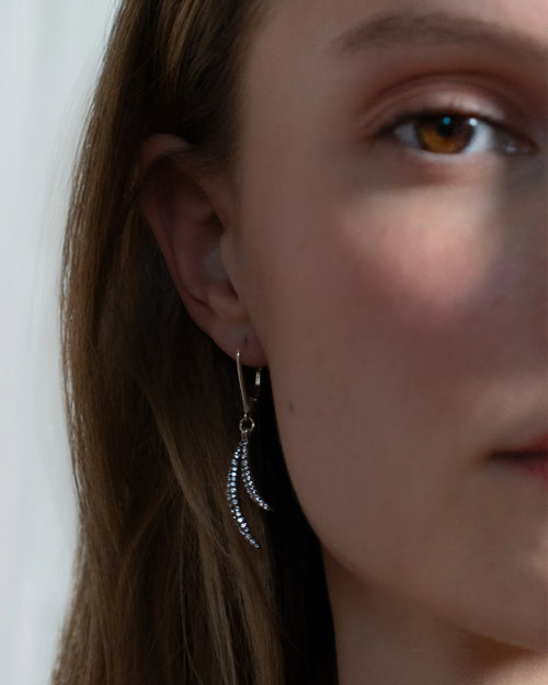 "Birds of a Feather" Earrings with Pavé White Sapphires