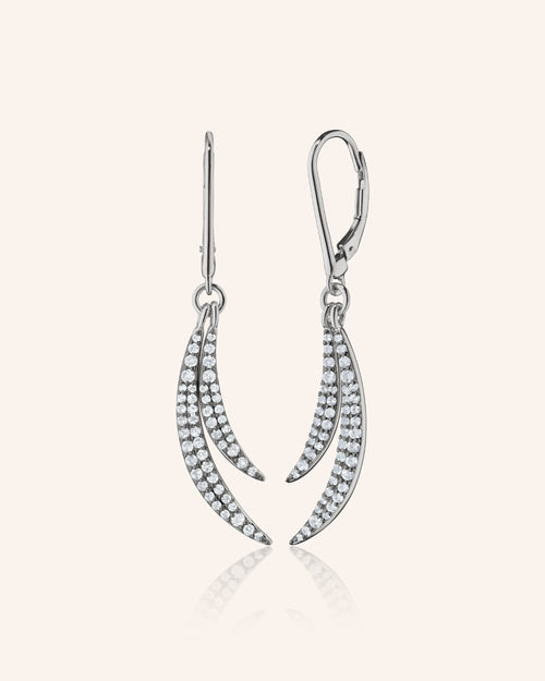 "Birds of a Feather" Earrings with Pavé White Sapphires