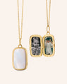 Slim Britt 18K Gold Locket Necklace with Mother of Pearl
