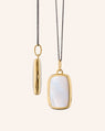 Slim Britt 18K Gold Locket with Mother of Pearl on Steel Chain