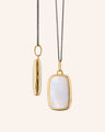 Slim Britt 18K Gold Locket with Mother of Pearl on Steel Chain