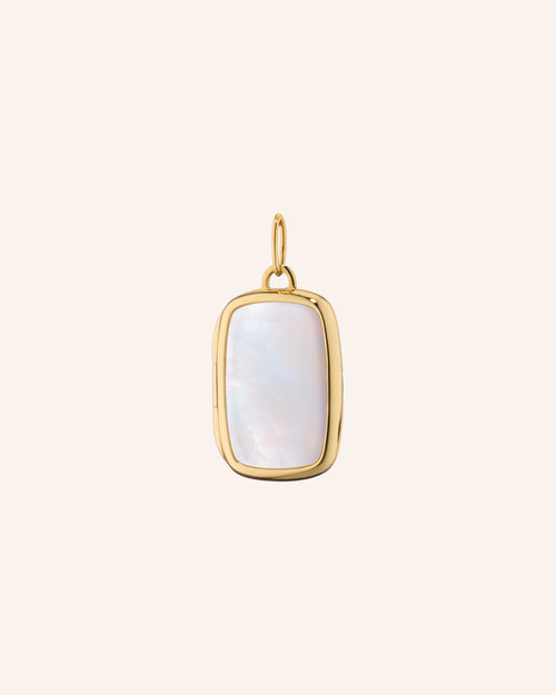 Slim Britt 18K Gold Locket with Mother of Pearl