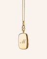 Slim Britt 18K Gold Engraved Locket Necklace
