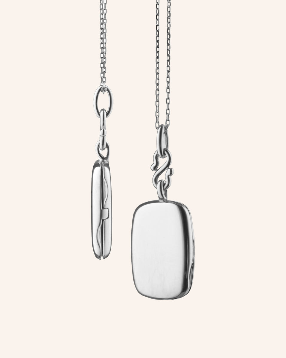 Britt Slim Sterling Silver Locket Necklace | Monica Rich Kosann
