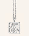 Carpe Diem Medallion Necklace in Sterling Silver