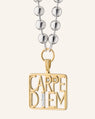 Carpe Diem Medallion in 18K Yellow Gold with Sterling Silver Ball Chain
