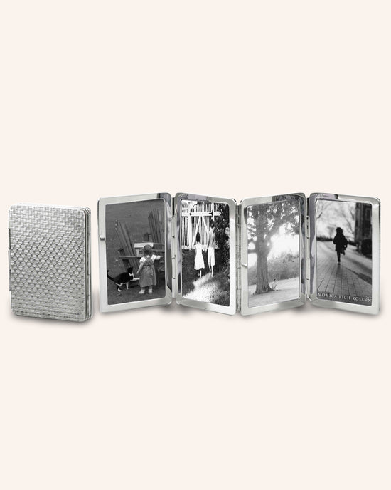 Basketweave Pattern Image Case in sterling silver, 4 photos