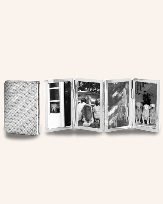 Diamond Pattern Image Case in sterling silver, 4 photos