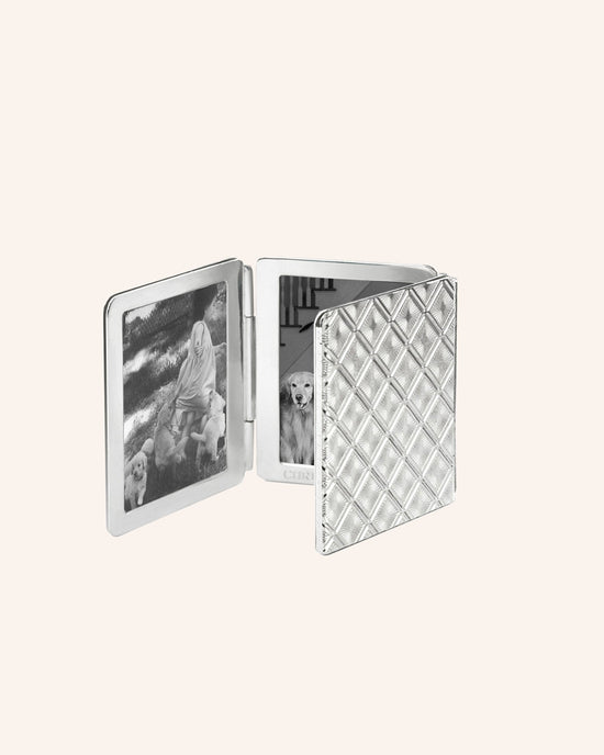 Small Diamond Pattern Image Case in sterling silver, 3 photos