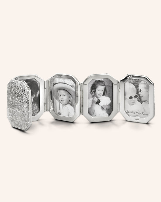 Sterling Silver 5-Photo Vine Folding Image Case