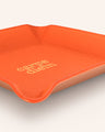 "Carpe Diem" Leather Catchall Tray in Orange