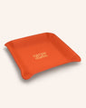 "Carpe Diem" Leather Catchall Tray in Orange