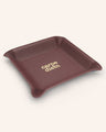 "Carpe Diem" Leather Catchall Tray in Burgundy