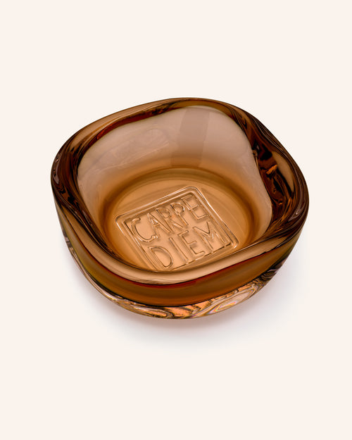 "Carpe Diem" Whiskey Handblown Glass Catchall Dish