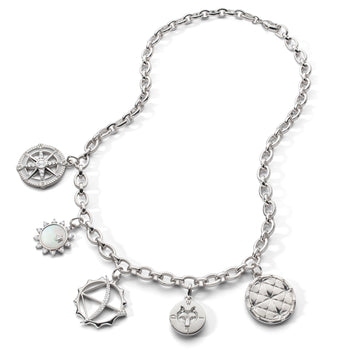 Design Your Own 30 inch Sterling Silver Charm Necklace with Three Charm Stations - Personalized Gifts by Monica Rich Kosann