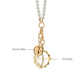 "Queen Bee" and Apollo "Strength" Pearl Charm Necklace