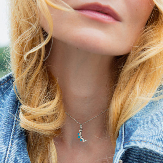 December Turquoise “Moon” Birthstone Necklace