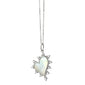 Mother of Pearl Heart Necklace with White Sapphires