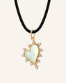 "Love" Heart Necklace with Mother of Pearl and Diamonds