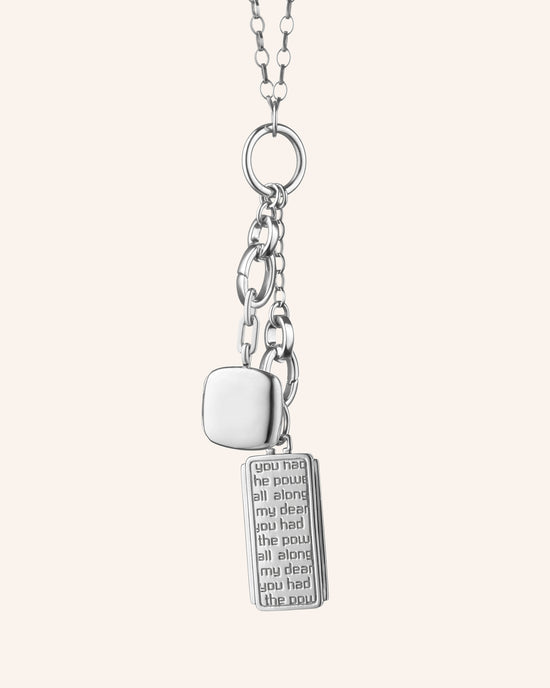 Dorothy Medallion and Viv Cushion Locket Silver Medallion Charm Necklace
