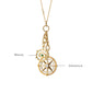 “Adventure” Compass with White Enamel and Mini “Venus” 18K Gold Charm Necklace