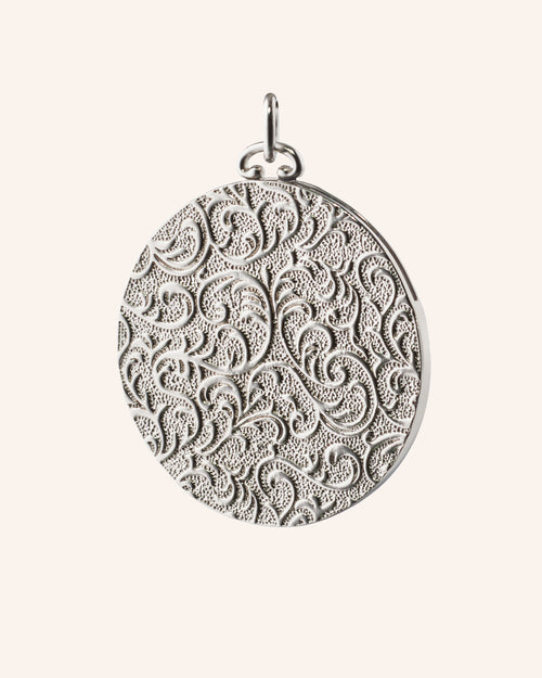 Vine Pattern Half Locket Charm